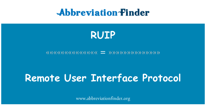 RUIP: दूरस्थ उपयोगकर्ता इंटरफ़ेस प्रोटोकॉल