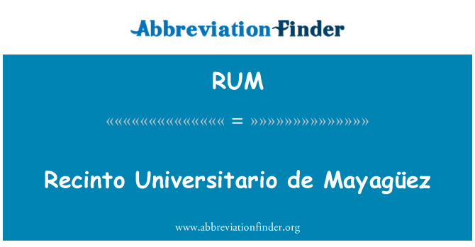 RUM: Recinto Universitario de Mayagüez