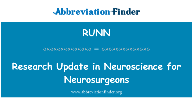 RUNN: Raziskave v nevroznanosti Update za kirurgih