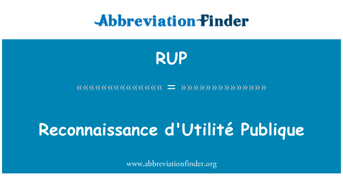 RUP: Rekonesans d'Utilité Publique