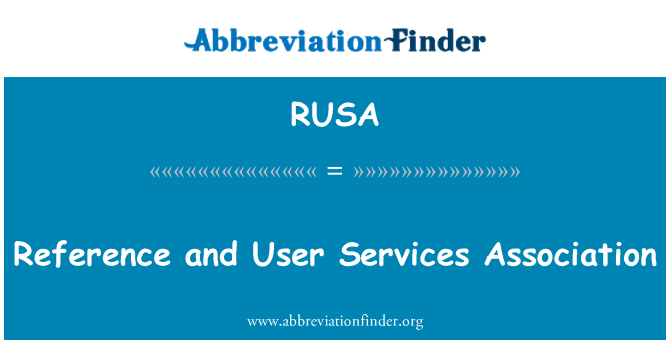 RUSA: Reference and User Services Association