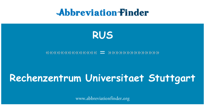 RUS: Rechenzentrum Universitaet 슈투트가르트