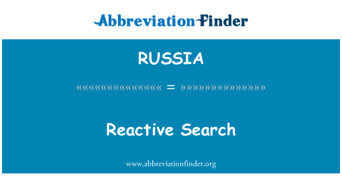 RUSSIA: Reaktivni Išči