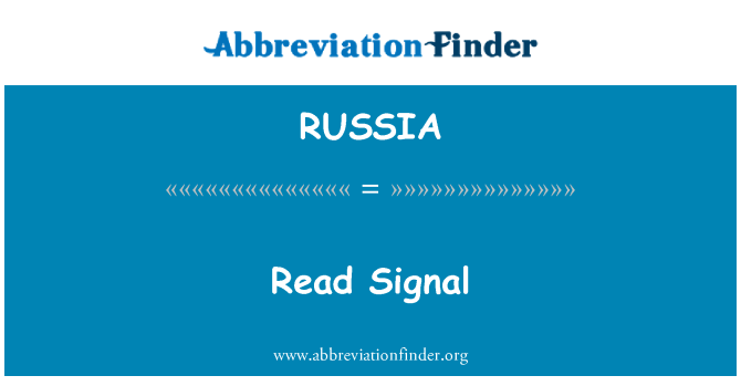 RUSSIA: Signal de lecture