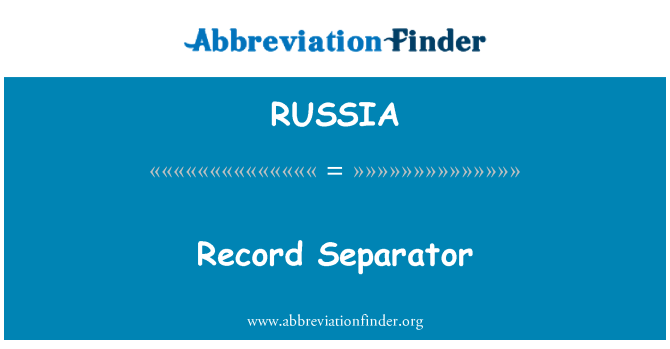 RUSSIA: 레코드 구분 기호