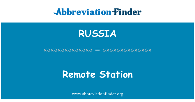 RUSSIA: Istazzjon remot