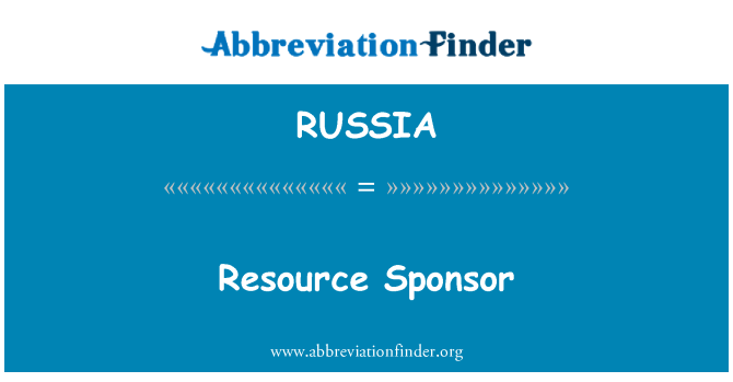 RUSSIA: Resurssien sponsori