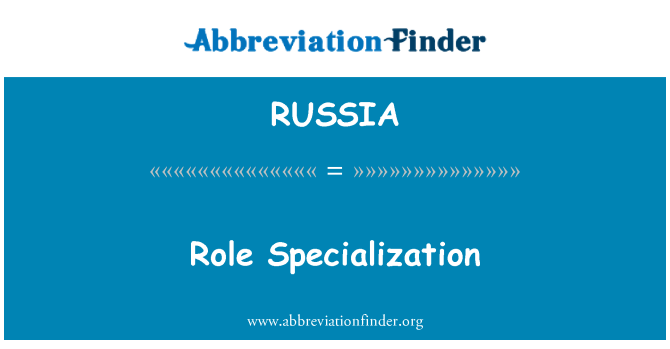 RUSSIA: 角色专业化