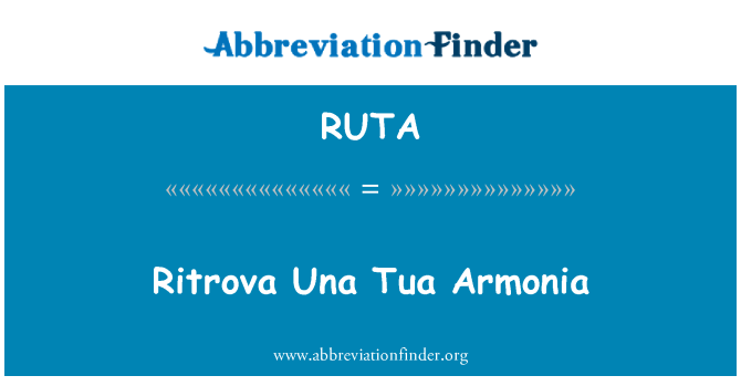 RUTA: Ritrova Una Tua Armonia