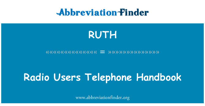 RUTH: 無線電電話使用者手冊