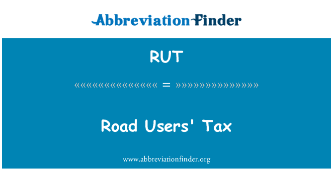 RUT: Road Users' Tax