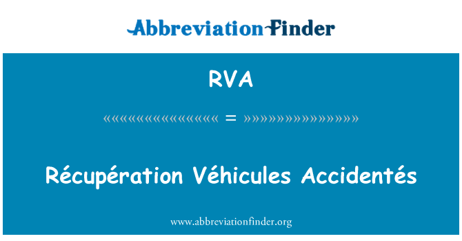 RVA: Récupération Véhicules Accidentés