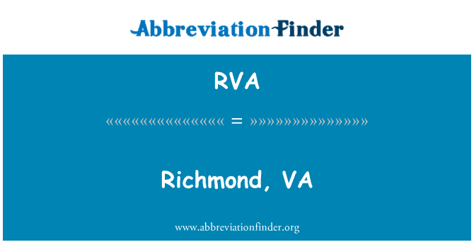 RVA: Richmond, VA