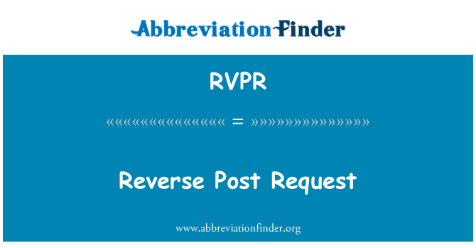 RVPR: Petició de Post inversa