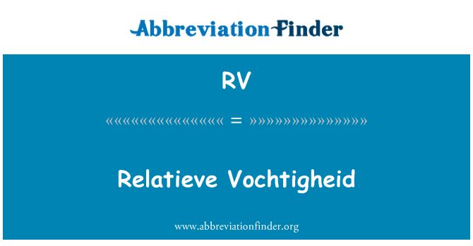 RV: Relatieve Vochtigheid