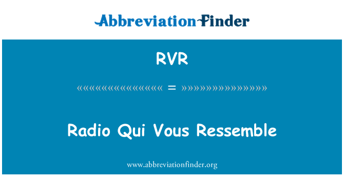 RVR: Radio Qui Vous Ressemble