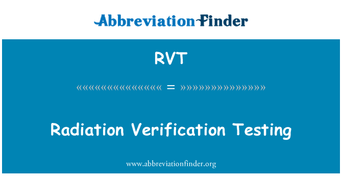 RVT: Strahlung Verifizierungstest