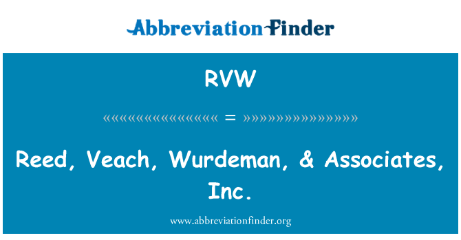 RVW: Reed, Veach, Wurdeman & Associates, Inc.