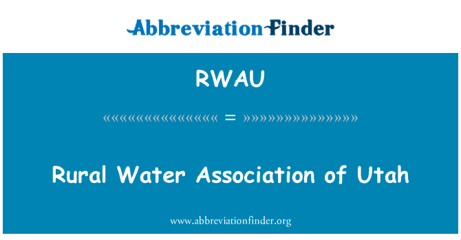 RWAU: Νερό αγροτικής σύνδεσης της Γιούτα