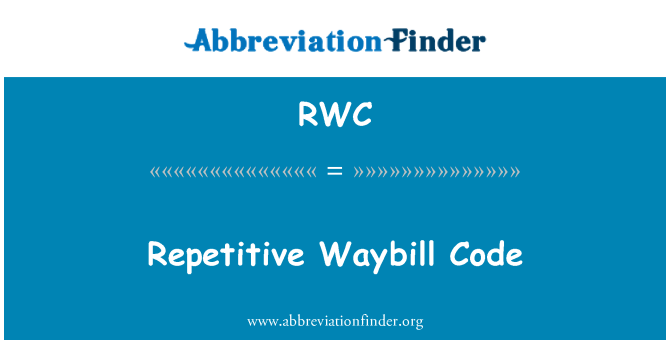 RWC: Code répétitif bordereau d'expédition