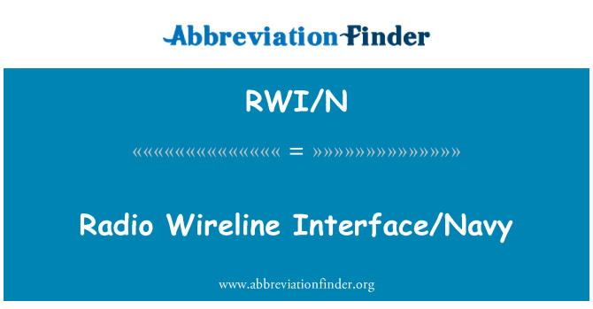 RWI/N: رادیو Wireline رابط در نیروی دریایی