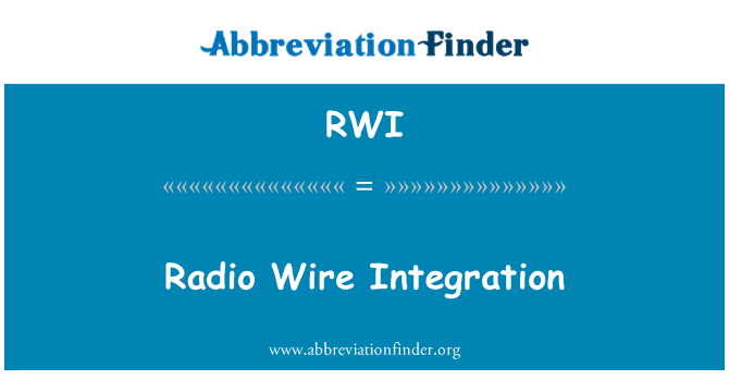 RWI: Radio Wire Integration
