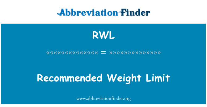 RWL: حد وزن توصیه می شود