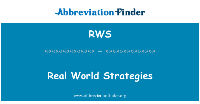 RWS: 現實世界戰略