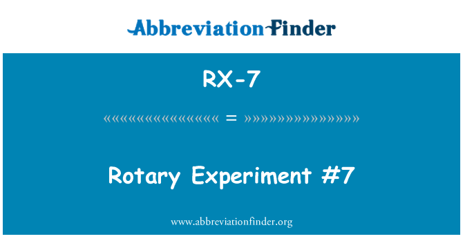 RX-7: Περιστροφική πείραμα #7