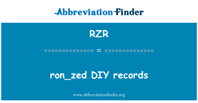 RZR: רשומות DIY ron_zed