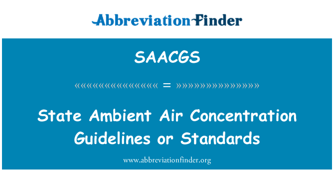 SAACGS: 国家环境空气浓度的准则或标准