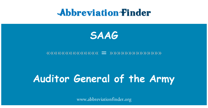 SAAG: Auditor General of the Army