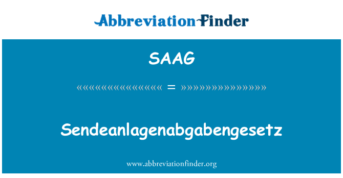 SAAG: Sendeanlagenabgabengesetz