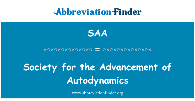 SAA: Autodynamics의 발전을 위한 사회