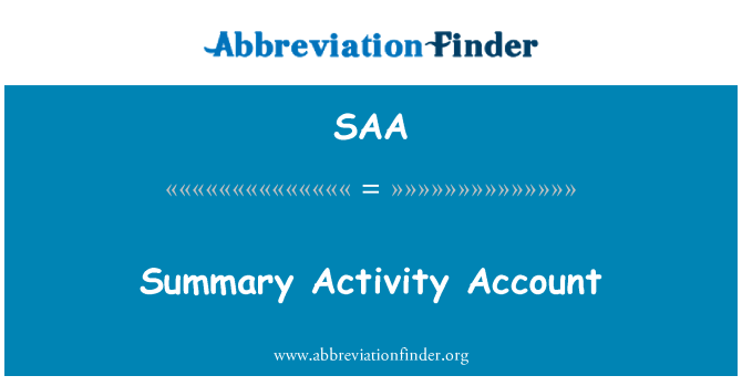 SAA: Resum activitat compte