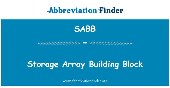 SABB: Storage Array Building Block