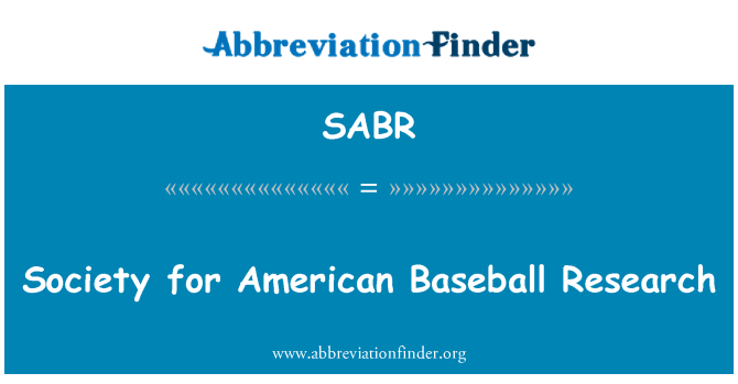 SABR: Sosyete a pou rechèch Ameriken bezbòl