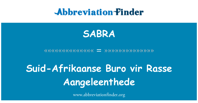 SABRA: SUID-Afrikaanse Buro vir Rasse Aangeleenthede