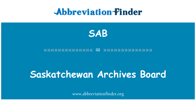 SAB: Saskatchewan Archívum tábla