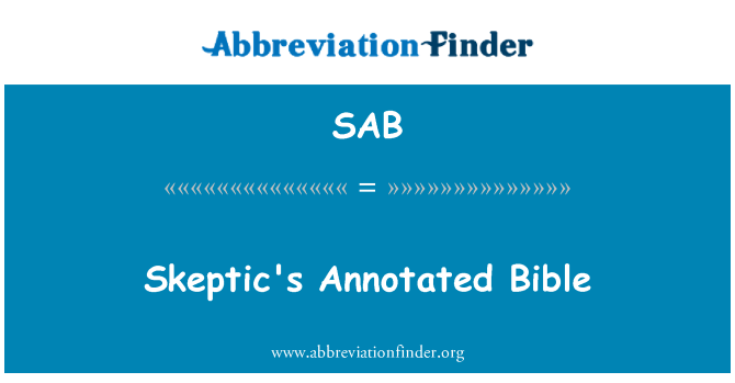 SAB: Skeptis di Annotated Bible