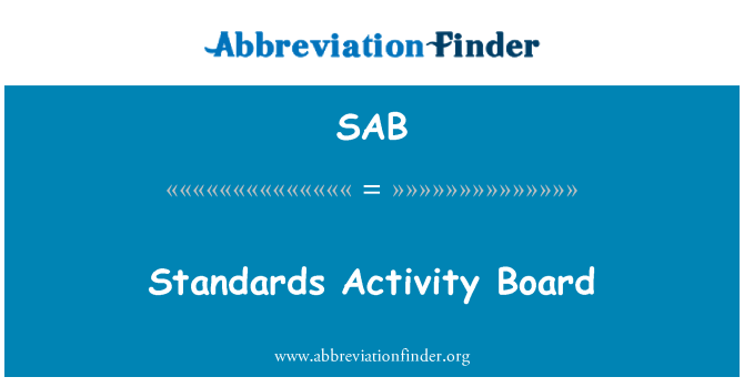 SAB: Standartlar etkinlik panosu