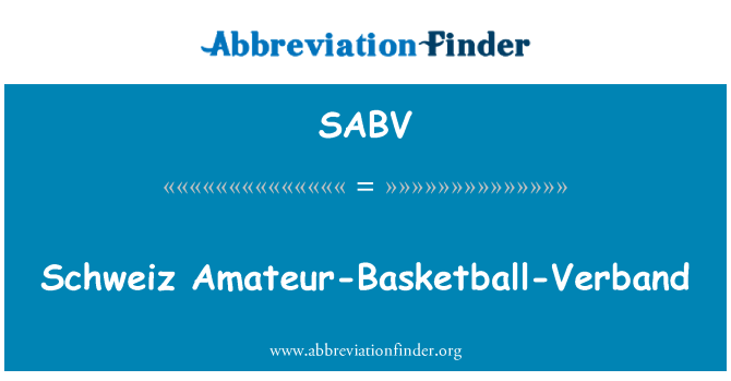 SABV: Schweiz amador-basquete-Verband