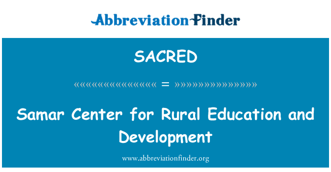 SACRED: Samar centre d'educació Rural i desenvolupament
