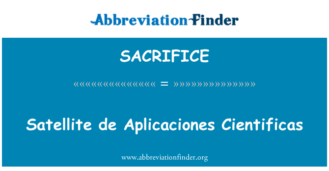 SACRIFICE: De Aplicaciones uydu Cientificas