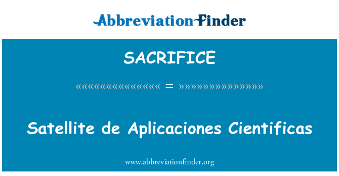 SACRIFICE: De Aplicaciones उपग्रह Cientificas