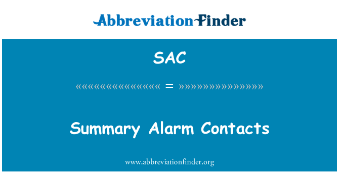 SAC: Contactos de alarma Resumen