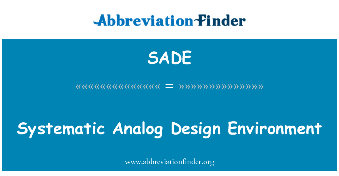 SADE: Systematische analoog ontwerp milieu