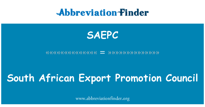 SAEPC: Consejo de promoción de exportaciones del africano del sur
