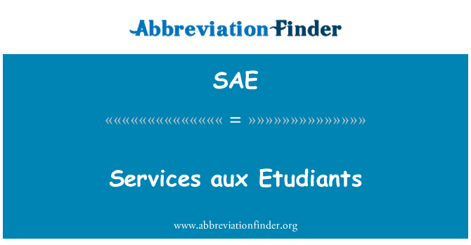 SAE: Aux Etudiants サービスします。