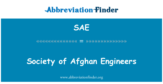 SAE: Afganistani inseneride Selts